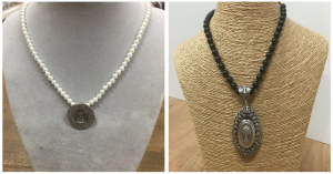 Colgante con la Virgen del Pilar - Perlas - Zaragoza Ole Souvenirs