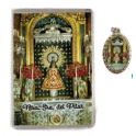 ESTAMPA PLASTIFICADA VIRGEN DEL PILAR CON MEDALLA